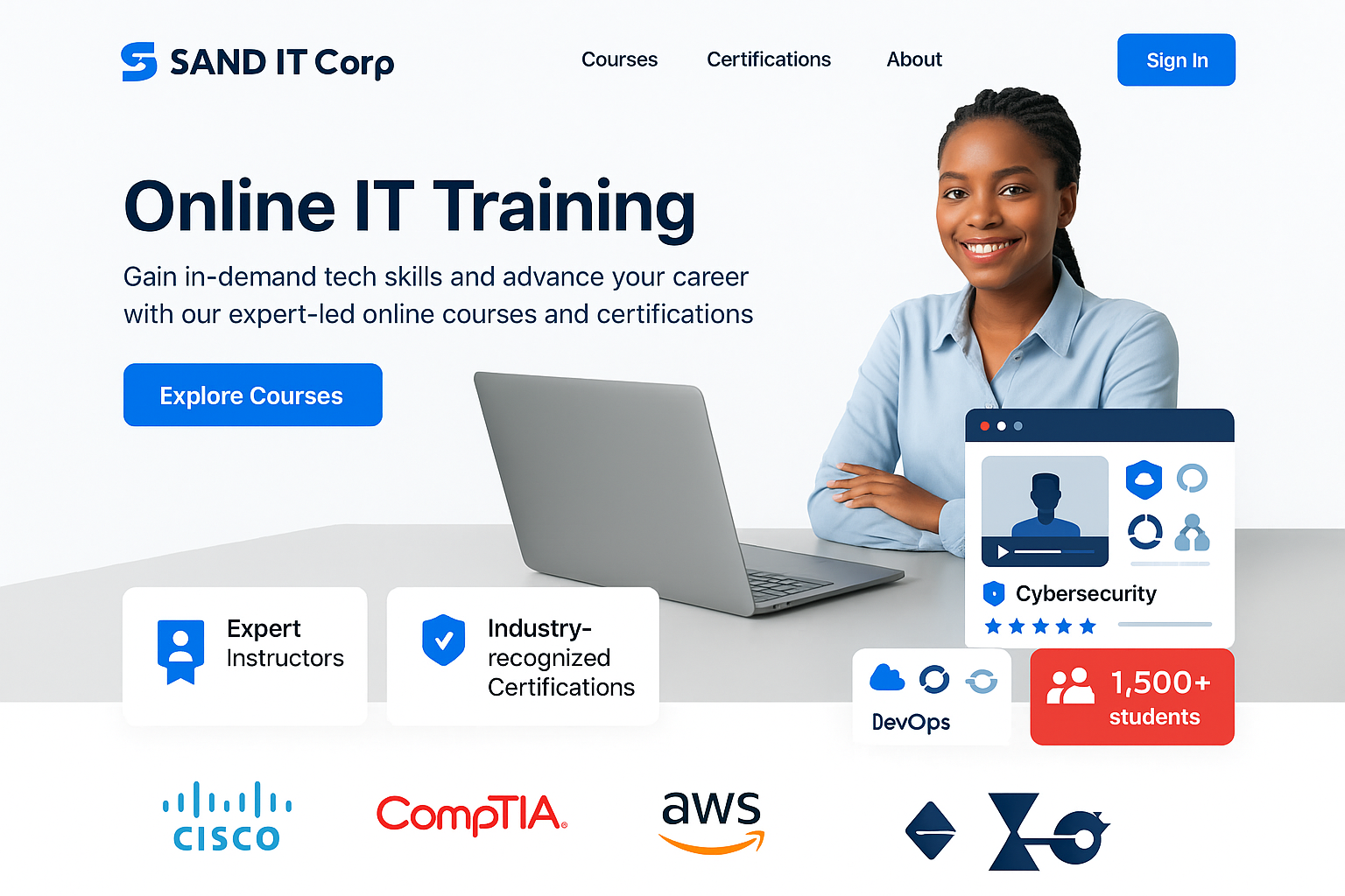 S&A IT Training & Consulting Corp Website Development​